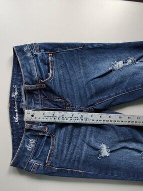 American Eagle Low Rise Distressed Jeggings Dark Wash Size 0 Reg 30 Inseam